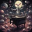 Placeholder: dark colours bugs bunny being a composer piano violin and is surrounded by swarm pig pig swinewasp swine pigpen pigsty on an diffrent planet cosmos lovecraft