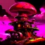 Placeholder: A fantabulous black, magenta and red (((mushroom tower house))) erected atop a (geologic pillar), surrounded by the uncanny imaginative ((( swirling skies))), offset by the stark hues of a (neon-tinged nebulous space scape), within. captured by the hand a skilled master painter with a focus on (softly blurred compositions and voluminous lighting).