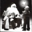 Placeholder: Creepy Father Christmas talks to alien old photo