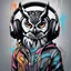 Placeholder: Illustrative sketch of a humanoid owl in music with headphones, full body, ultra quality, hyper detailed, graffiti, concept art, 8k