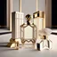 Placeholder: generate me an aesthetic photo of perfumes for Framed Fragrance: Use architectural elements to frame perfume bottles.