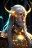 Placeholder: Eladrin Male antlers druid beard sparkling radiance prismatic star form