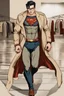 Placeholder: a Clark kent Superman winter fashion runway with modern clothes by Superman style clothes, embroidery elegant fashion beige tones