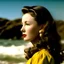 Placeholder: Vivien leigh A golden curtain above the sea, wind blowing