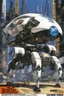 Placeholder: SNIFFIN’ GLUE magazine high res PHOTO COVER by Masamune Shirow:, special Future Droids, guest star: the Utility Spider Cyborg System. view in operation of this multi-legged, small self-propelled mechanical utility droid, equipped with the famous Shirow Bioroids' AI brain. Its function is to assist with small tasks: repair and maintenance, surveillance and alert of any potential threats, also is equipped with seburo J9 9mm with HV Shells and poseidon norinco inc muultipurpose guns