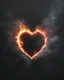 Placeholder: Moon in shape of realisitic heart, cinematic, {abstract}, depression, black background, atmospheric, fire, DLSR, soft focus, dispersion