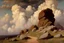 Placeholder: Clouds, rocks, new age and philosophic influence, trascendent infinite, epic, mountains, ernest welvaert, walter leistikow, and hans am ende impressionism paintings