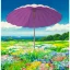 Placeholder: Surreal Waiizii Flower under a glass sculpture unbrella, Art by Joshy Sly,