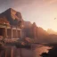 Placeholder: Petra, Ürdün, sunset, fantasy art, flying birds, springs, landscape, beautiful, realistic, hyper detailed, unreal engine 5, octane render