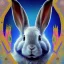 Placeholder: girl rabbit with blue aye, aboriginal, dot painting, indiginous, dot, mud, dream-time, abstract, dots, natural pigment, extremely sharp detail, finely tuned detail, ultra high definition, 8 k, unreal engine 5, ultra sharp focus, art germ and Paul Lewin and Kehinde Wiley