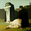 Placeholder: UN conference,a cat and human flesh-like surgical instruments and universe-like a pigeon and neuralink, surrealism,minimalism,Painting By Adrian Ghenie, Rene Magritte, Salvador Dali, Lucian Freud