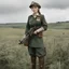 Placeholder: [standing in a Cornwall field] A woman elf, clad in a dirty World War I worker's uniform, her delicate features stark against the rugged attire. But what truly caught the eye was the heavy machine gun she carried with ease, a juxtaposition of elegance and power that defied conventional stereotypes.