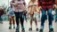 Placeholder: Elderly pensioners on roller skates. Head, shoulders, body, face, feet and skates are in the picture. Everyone is happy. Photographic quality and detail, award-winning image, beautiful composition. 28mm lens.