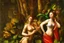 Placeholder: man and woman in colorful jungle by Caravaggio