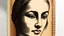 Placeholder: female face front republic french oil panting stamp