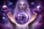 Placeholder: kundalini, connected to the universe, few colours of galaxy, holding galaxies in few hands in glass balls, purple colours, few more