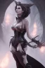 Placeholder: Xenia Onatop as evil queen in black leather, busty, cleavage, angry, stern look. character design by fenghua zhong. unreal engine 5, artistic lighting, highly detailed, photorealistic, fantasy