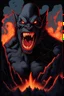 Placeholder: fire, lightning, wind, rain, volcanic lava, fireworks, explosions, multicolored neon lights, Count Dracula with red eyes and sharp fangs, craggy trees, giant boulders, dust, smoke, fog, clouds, bubbles, giant bats, giant gargoyles, Ogers, Dragons, Bigfoot, Frankenstein, Wolfman, the mummy, Giant Pee Wee Herman monster, an albino cat, snow white zombie