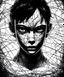 Placeholder: black and white portrait of the face of the sadness, ultra realist texture, intricate line, hdr, 8k, ultra symmetrical,dark futur, akira movie, stephen king style, goldorak anime style, octan render