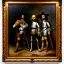 Placeholder: oil portrait of The Three Musketeers and d'artagnan with armor by Rembrandt 8k