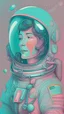 Placeholder: detailed, astronaut, portrait, retro, illustration, pastel colors