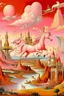 Placeholder: A pink magical winged unicorn kingdom painted by Salvador Dali