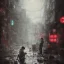 Placeholder: just a distant japanese boy, Christmas night, photo from behind, black hair, sitting on floor, akira red jacket with pill in the back, tokyo post apocalyptic, rain, extremely detailed, extremely realistic