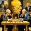 Placeholder: Putin, President Xi Of China And Joe Biden Play Chess With A Pigeon,Ufo And Atomic Bomb Mushroom Cloud,Complex Surgical Instruments Intermixed With A Newborn Boy,Minimalism,Painting By Adrian Ghenie,Rene Magritte,Pablo Picasso,Michelangelo,Salvador Dali,Lucian Freud