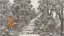 Placeholder: Michelangelo's forest, non-objective mode, style combining abstract art with Dadaism, patches, black lines, surrealism style