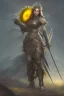 Placeholder: fantasy sunflower warrior queen sword