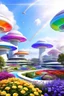 Placeholder: colors, very beautiful, ,flowers garden,rainbow, cité futuriste ultra moderne, ufos