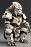 Placeholder: robot hanuman with white fur, wearing plate armor