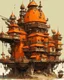 Placeholder: An orange colored mechanized fortress painted by Guo Xi