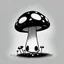 Placeholder: mushroom, black and white, cartoon, drawing, cute, creature, simple