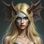 Placeholder: a blonde fantasy woman who is turning into a gargoyle, her face is partially stone, digital art, stylised