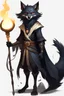 Placeholder: black fox of nine tails humanoid wild magic sorcerer dnd