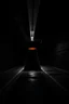 Placeholder: The black cone is positioned within total darkness. The narrow end is looking down