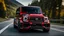 Placeholder: A (((G-Wagon mustang))) featuring a luxurious interior, advanced technologies, and a sleek body kit designed by MANSORY, front cinematic view on road in morning