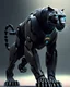 Placeholder: robot panther, simple background, photorealistic