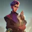 Placeholder: Portrait of a warlock kid with his pet gargoyle by Nick Harris