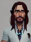 Placeholder: Portrait of a 30 year old strange gay wizard like Jack Sparrow