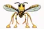 Placeholder: charicature of wasp with giant human teeth with a perfect smile