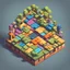 Placeholder: create a alphabetical latter "A" into cartoonist style model isometric top view for mobile game colors render style library style