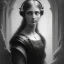 Placeholder: perfect eyes, a beautiful young woman playing video games, Gustave Doré black and white illustration, beautiful face