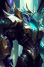 Placeholder: Galio from League of Legends in cyberpunk style