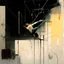 Placeholder: Minimal abstract oil painting of a falling person limbs sinew. Amongst concrete fragments brutalist architecture and hanging wires illuminated at night. In the style of Justin Mortimer and Phil Hale and Ashley Wood