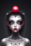 Placeholder: girl, cute, beautiful, creepy, white eyes, red lips, black hair