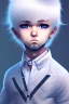 Placeholder: Shota, cute, portrait, white hair, blue eyes, shy