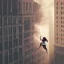 Placeholder: a woman falling out from a window, downtown new york, dramatic, dramatic lighting, volumetric lighting, hyperrealism, 8k, high quality, photorealistic, lot of details