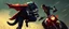 Placeholder: werewolf vs vampire cyberpunk action scene, acrobatic dodge, cape, all seen drown on isometric grid, wolf giving him the biggest stomach punch, power lift grab, riding bikes